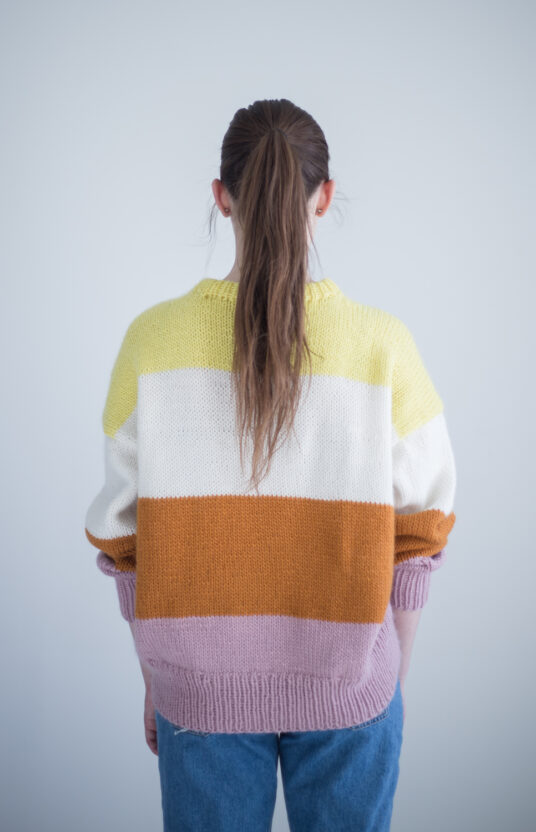 26094-Lilja-genser-kit-4 - HipKnitShop striped sweater women knitting pattern