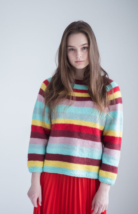 womens sweater knitting pattern and wool striped sweater