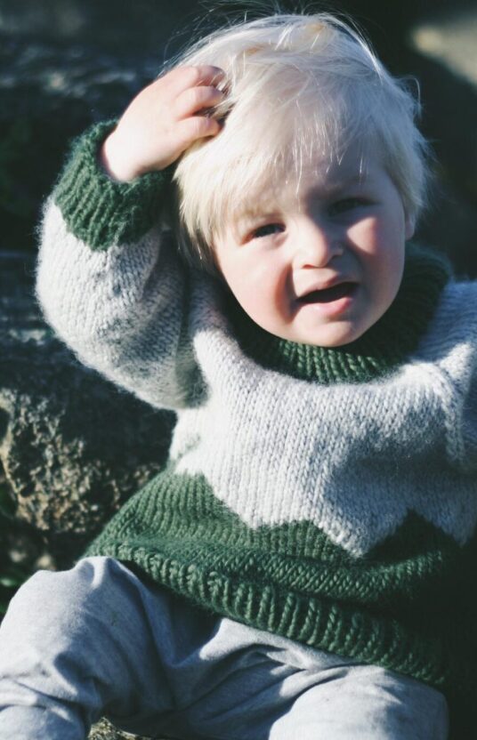 Knit pattern kids raglan sweater