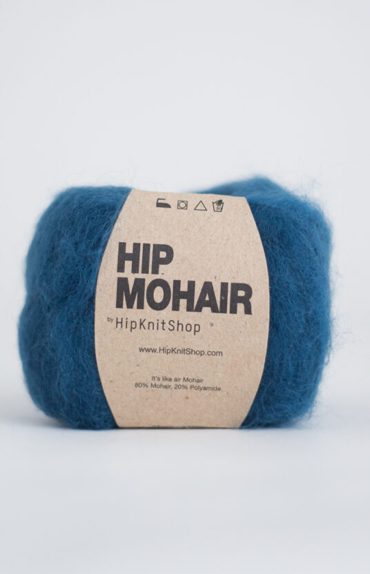Hip mohair yarn blue