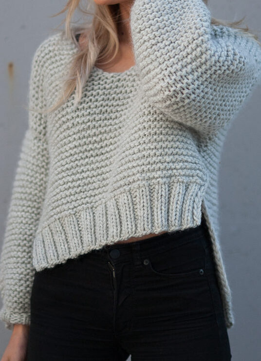 garter stitch women sweater
