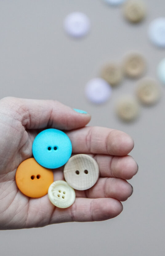 orange matt plastic button