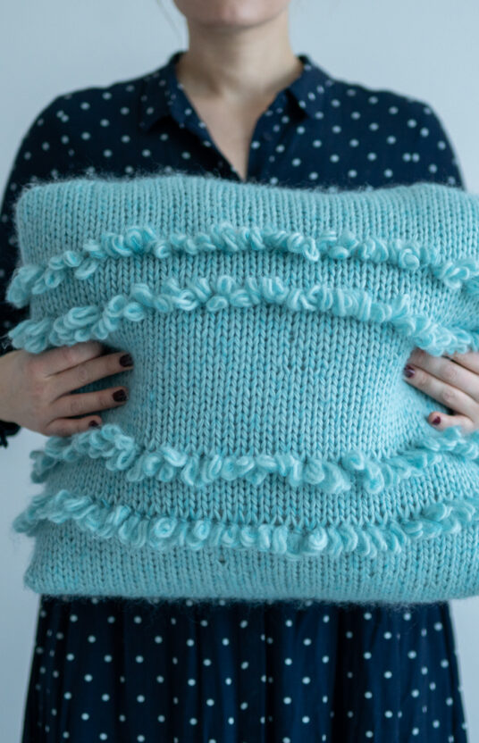 loop stitch pillow knitting pattern