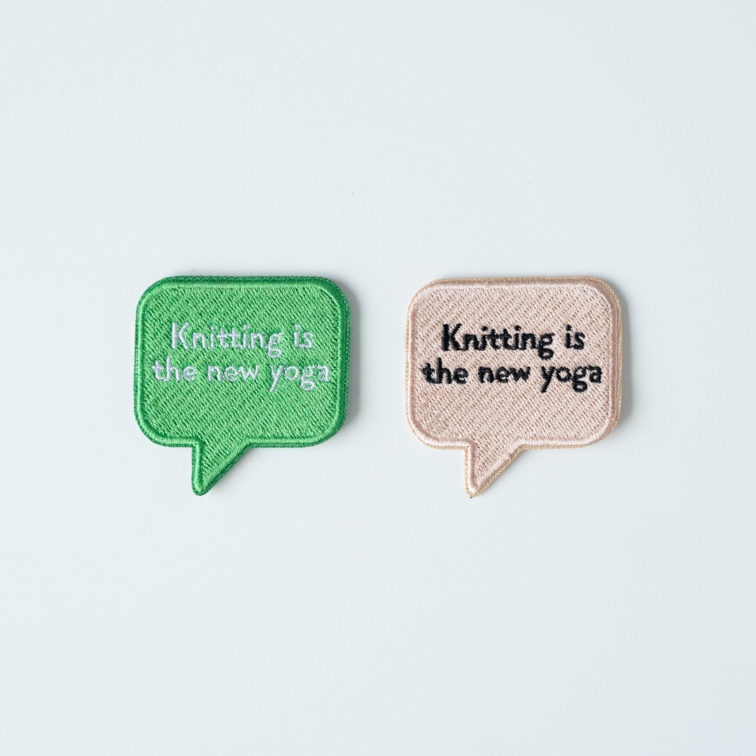 27297-Knitting-is-the-new-yoga-strykemerke-4 - HipKnitShop knitting is the new yoga patch