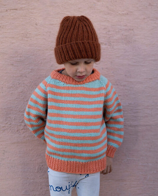 stripegenser barn strikkeoppskrift