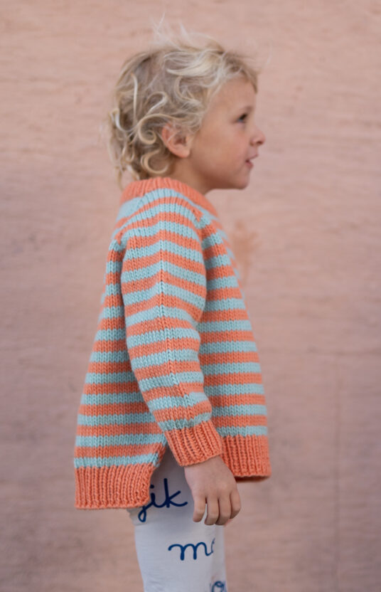 stripegenser barn strikkeoppskrift