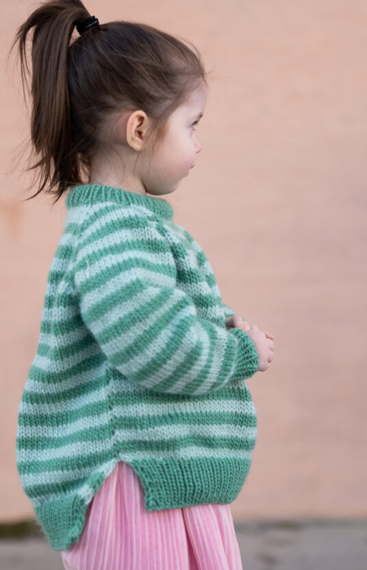 stripegenser barn strikkeoppskrift