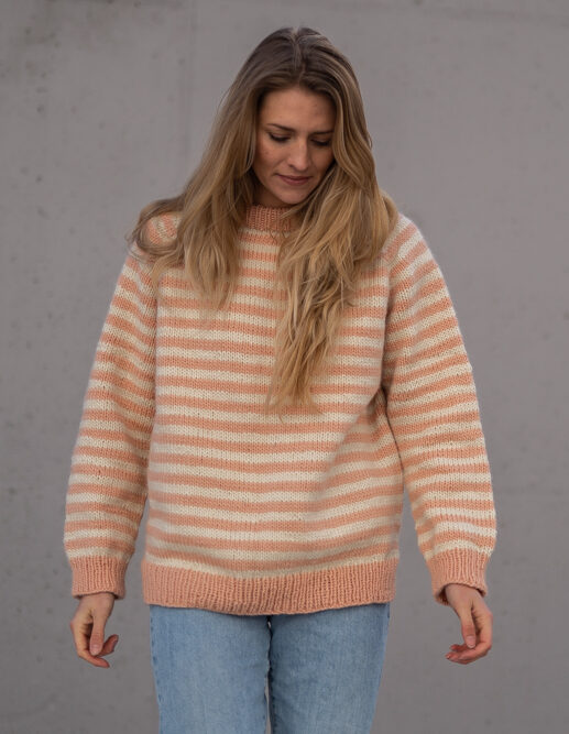 strikkegenser med striper dame