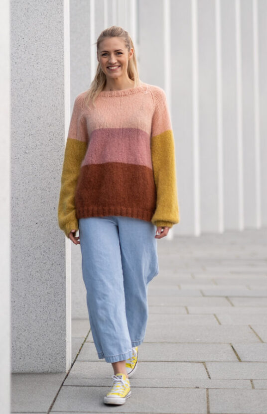 strikkeoppskrift genser dame kosegenser