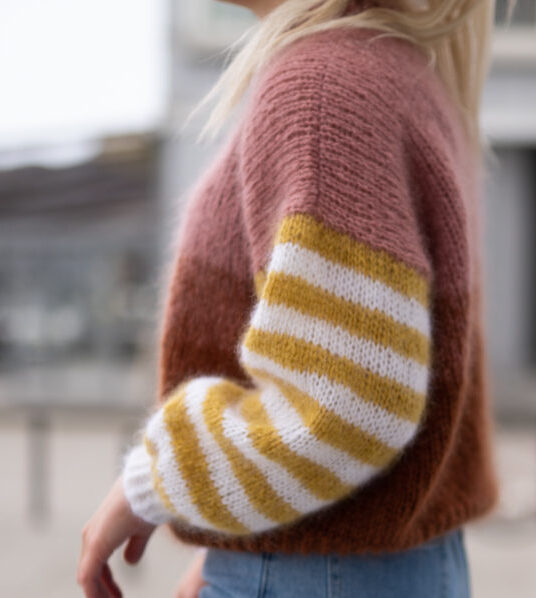 Strikk dame striper oppskrift