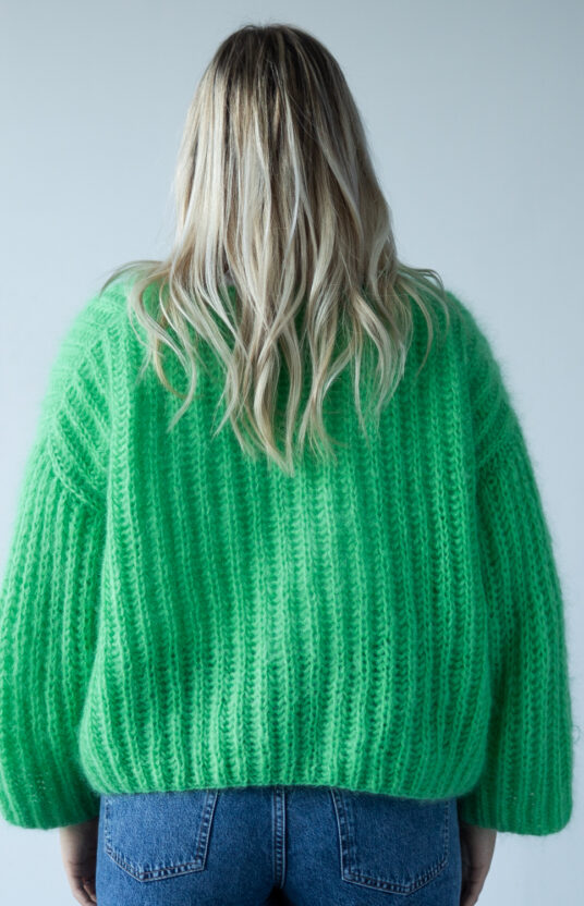 mohair genser dame strikkeoppskrift