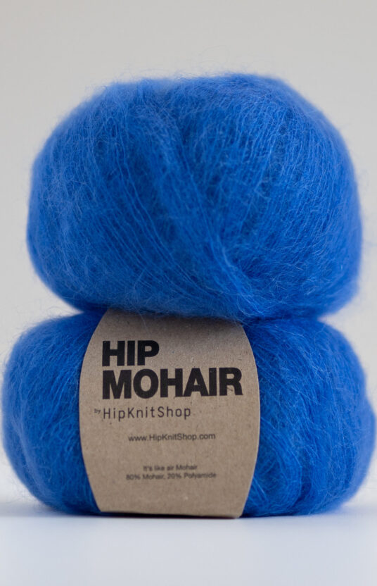 knall blå mohair garn