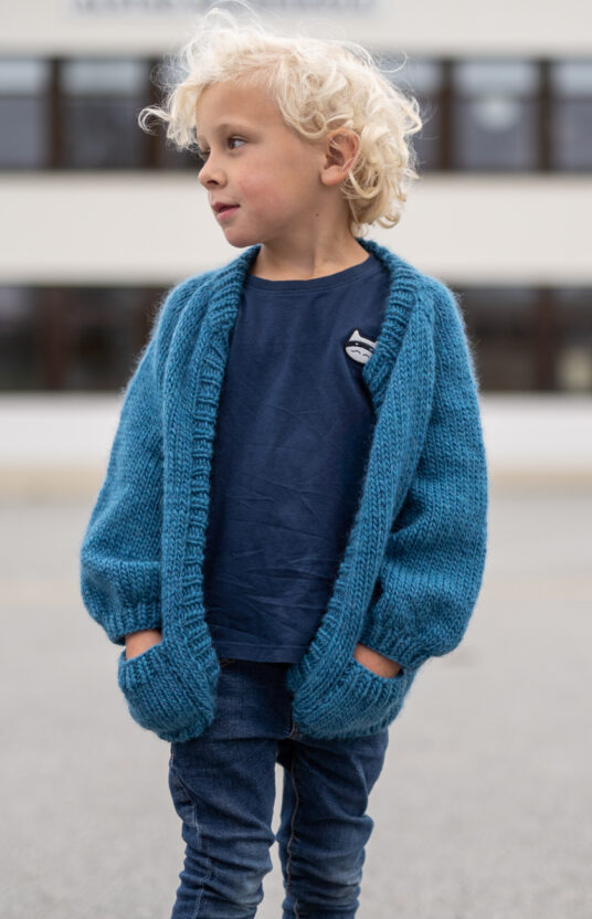 strikkejakke barn med lommer