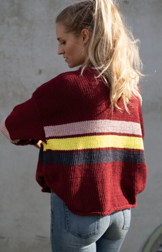 striped sweater women knitting pattern