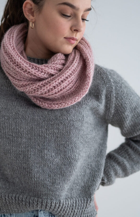 strikket hals oppskrift