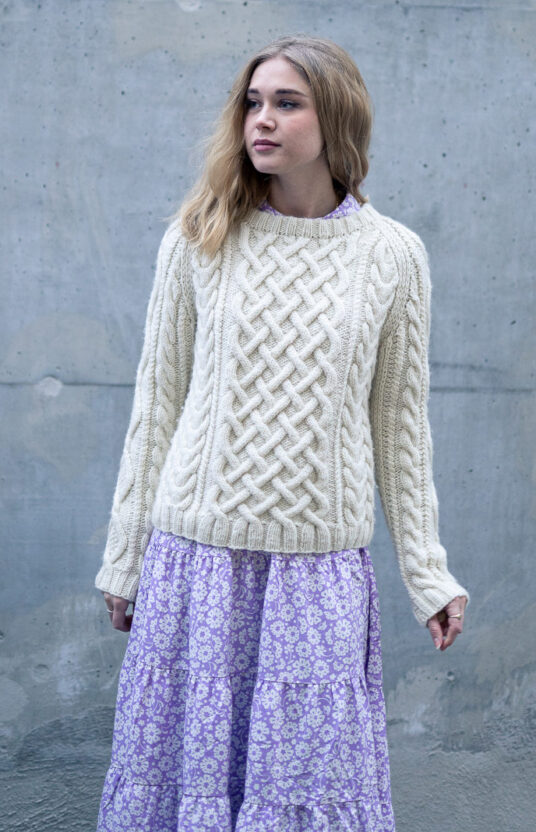 genser med fletter oppskrift