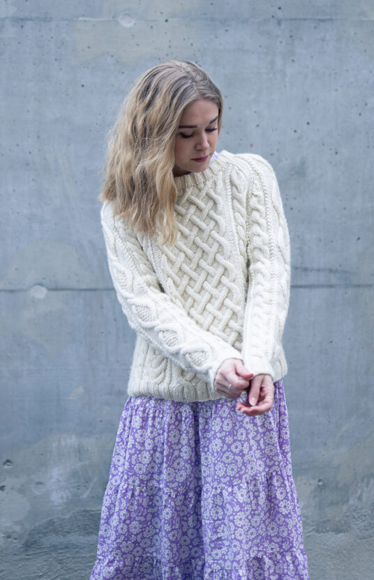 flettestrikk mønster genser