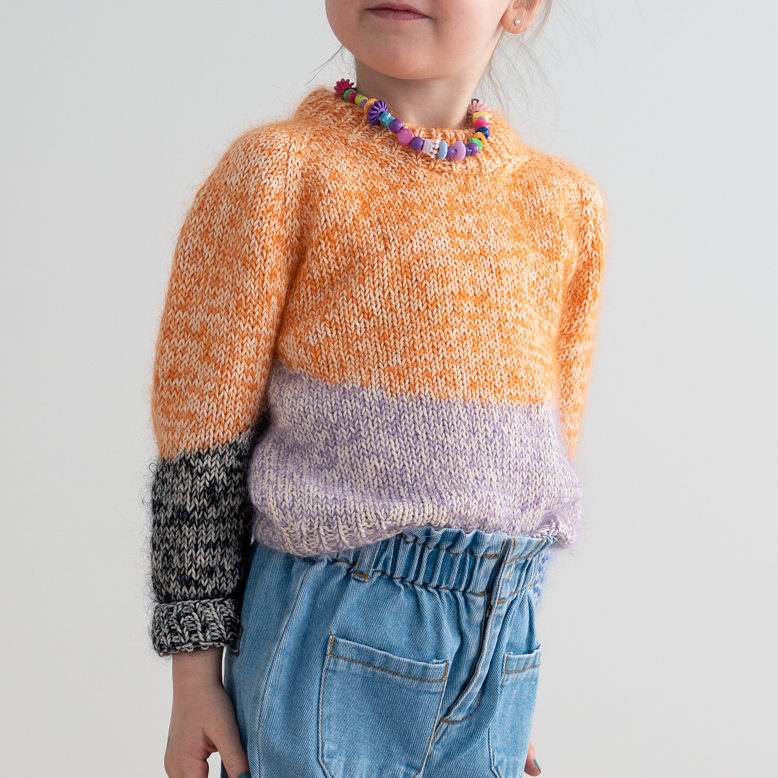 Cool Moon Sweater Knitting Pattern - HipKnitShop Cotton sweater for children, Fair Isle pattern. Knitted sweater for children in cotton. Inspiration knit for girl. Knitting pattern girl sweater