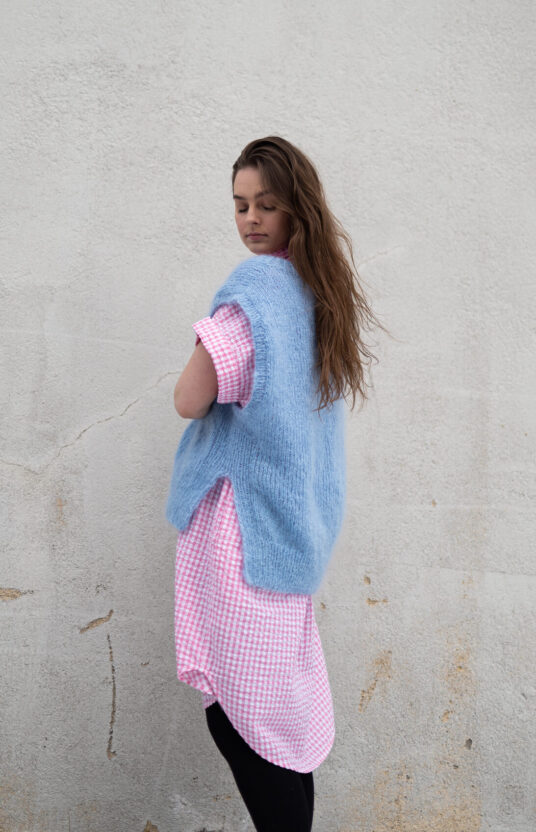 slipover oppskrift fluff v hals oversized