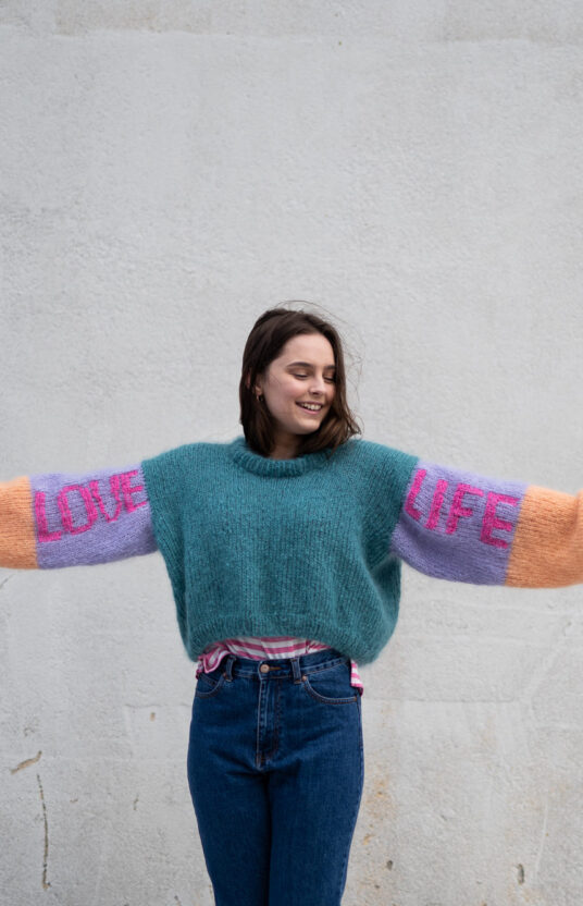 strikk på tykke pinner