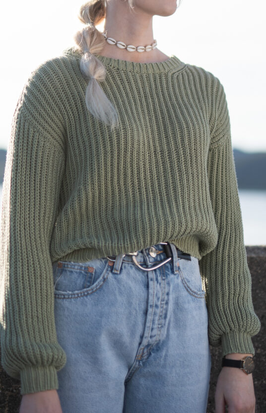 strikkemønster bomull genser