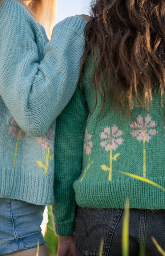knitted jacket flowers pattern