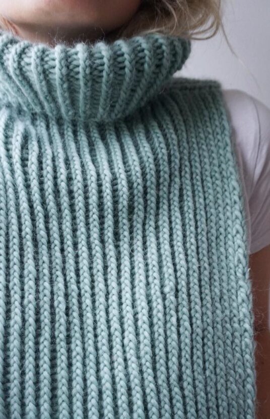 strikket hals oppskrift