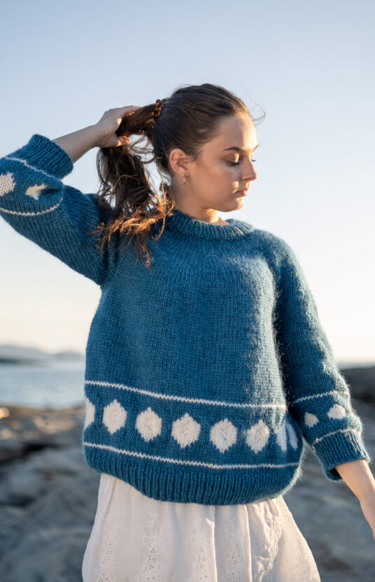 enkel mønsterstrikk damegenser