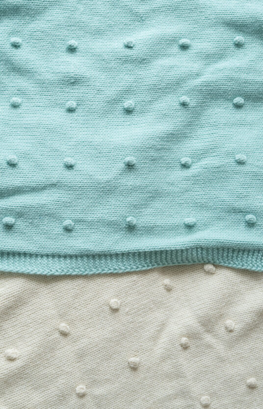 popcorn strikk pledd