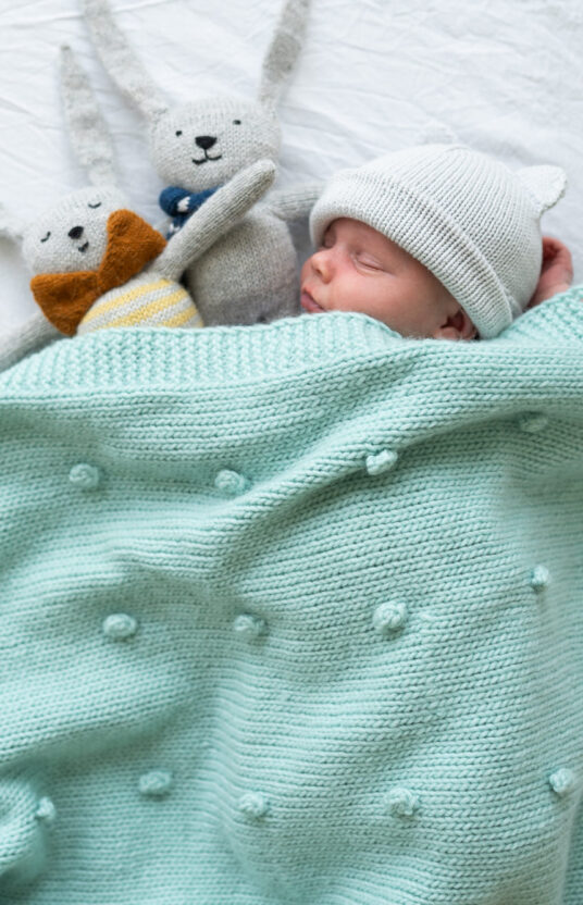 strikkeoppskrift tykt pledd