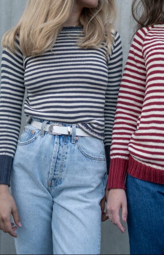 strikkeoppskrift genser bomull striper