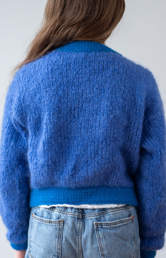 knitted jacket with pocket kids pattern