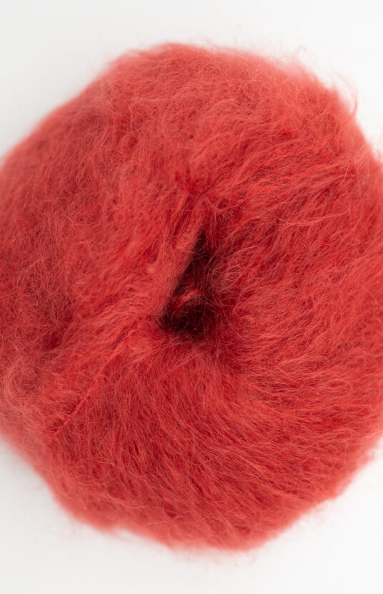 rødt mohair garn