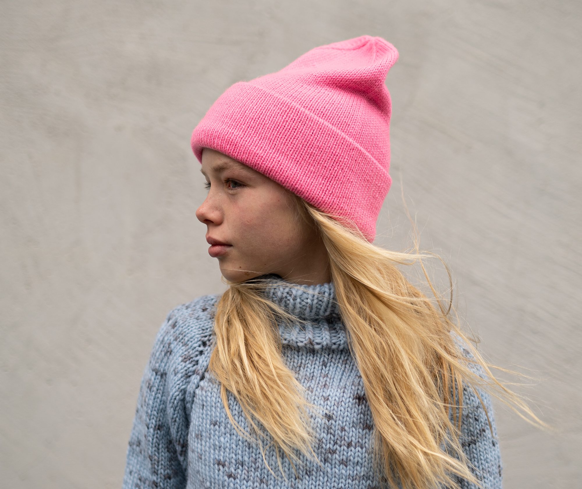 enkel lue barn strikkeoppskrift