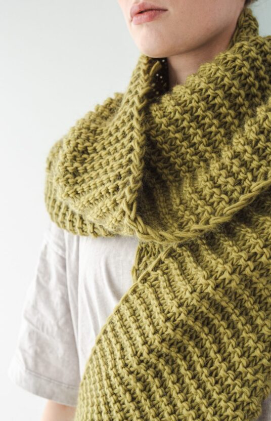 skjerf strikkeoppskrift