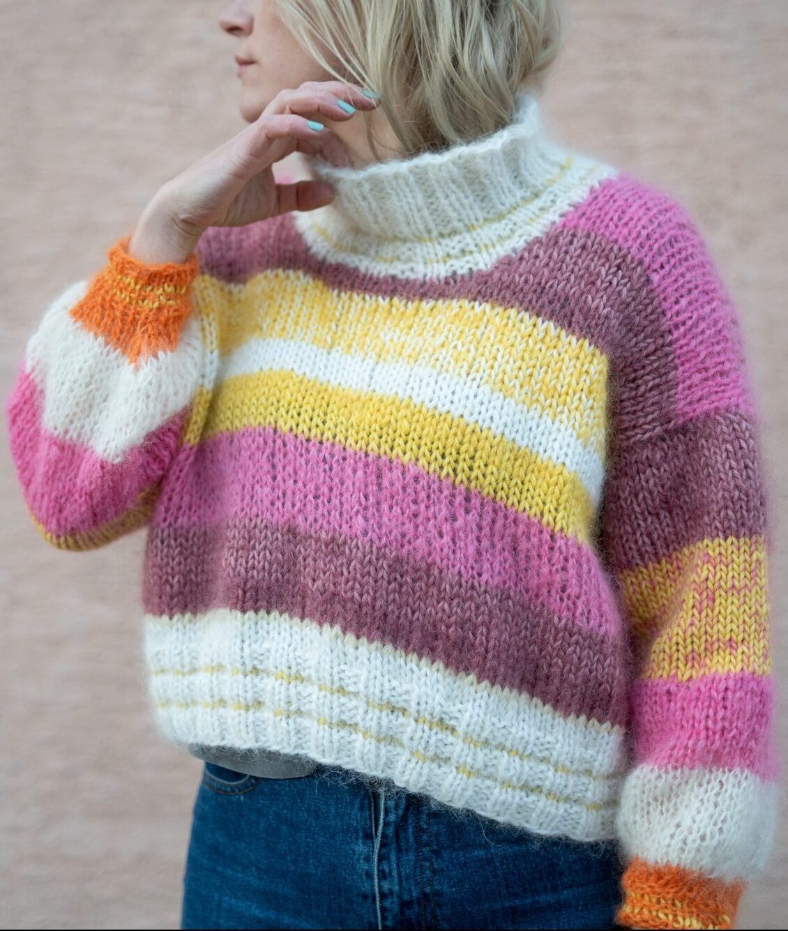 88583-Sunrise-genser-strikkeoppskrift-2 - HipKnitShop restegarnsgenser inspirasjon strikkeoppskrift