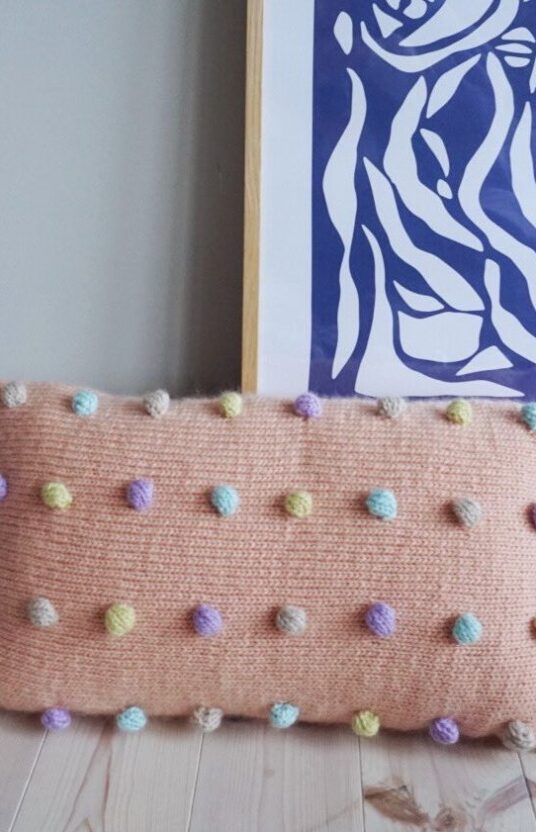 strikkeoppskrift pute popcorn