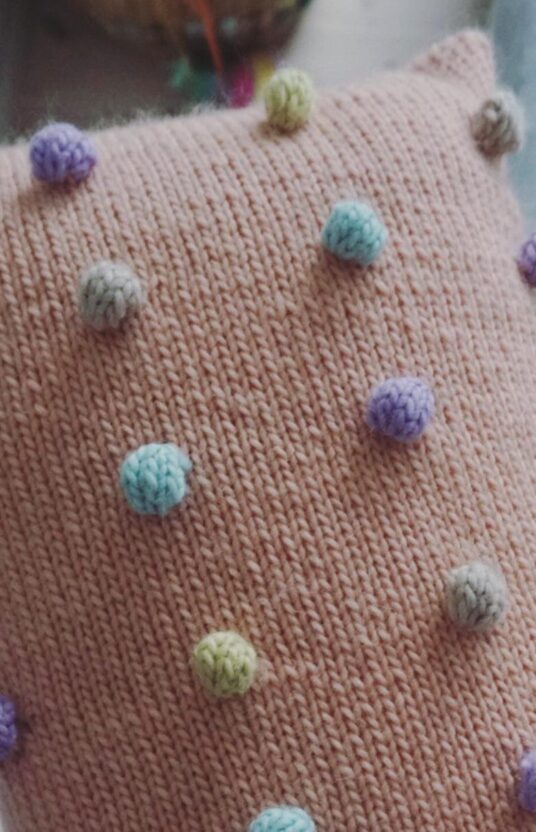 strikkeoppskrift pute popcorn