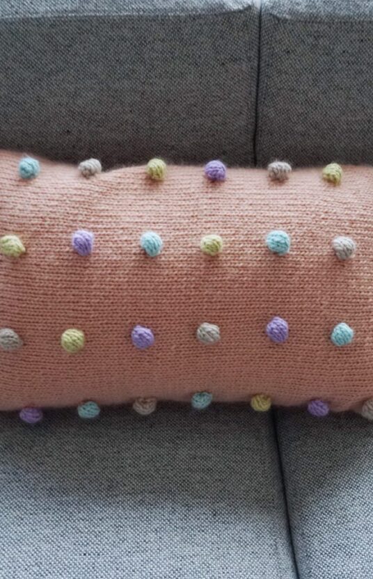 strikkeoppskrift pute popcorn