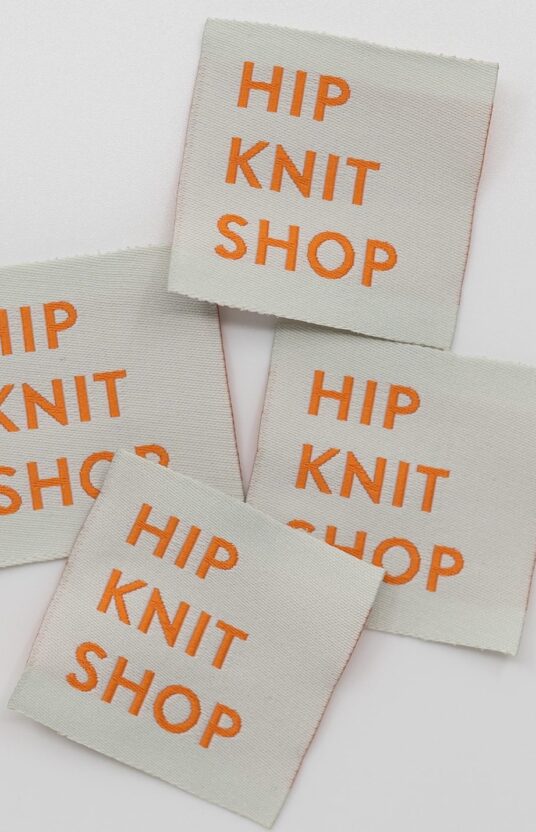 hipknitshop square label