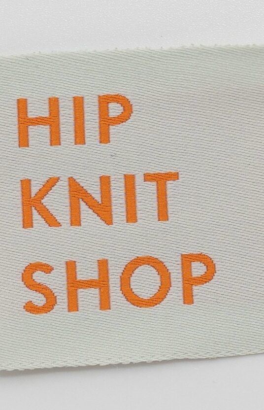 hipknitshop square label