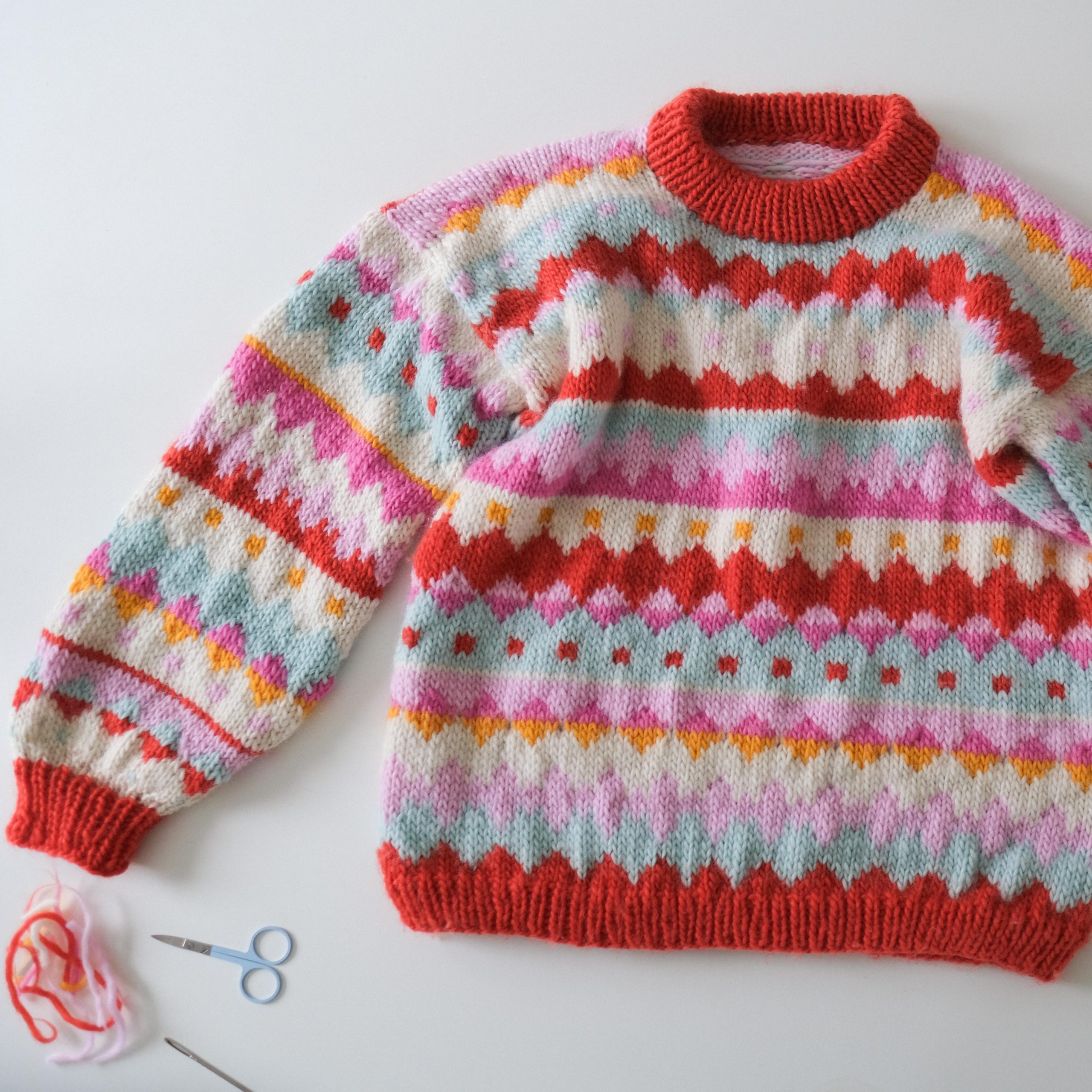 knitting pattern colorwork sweater wool yarn women