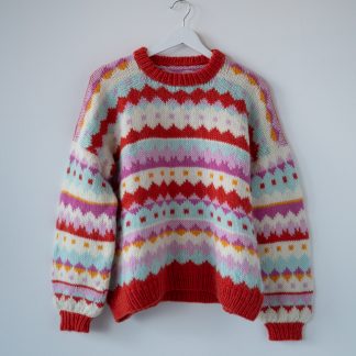 woolsweater women pattern colorful hiking sweater