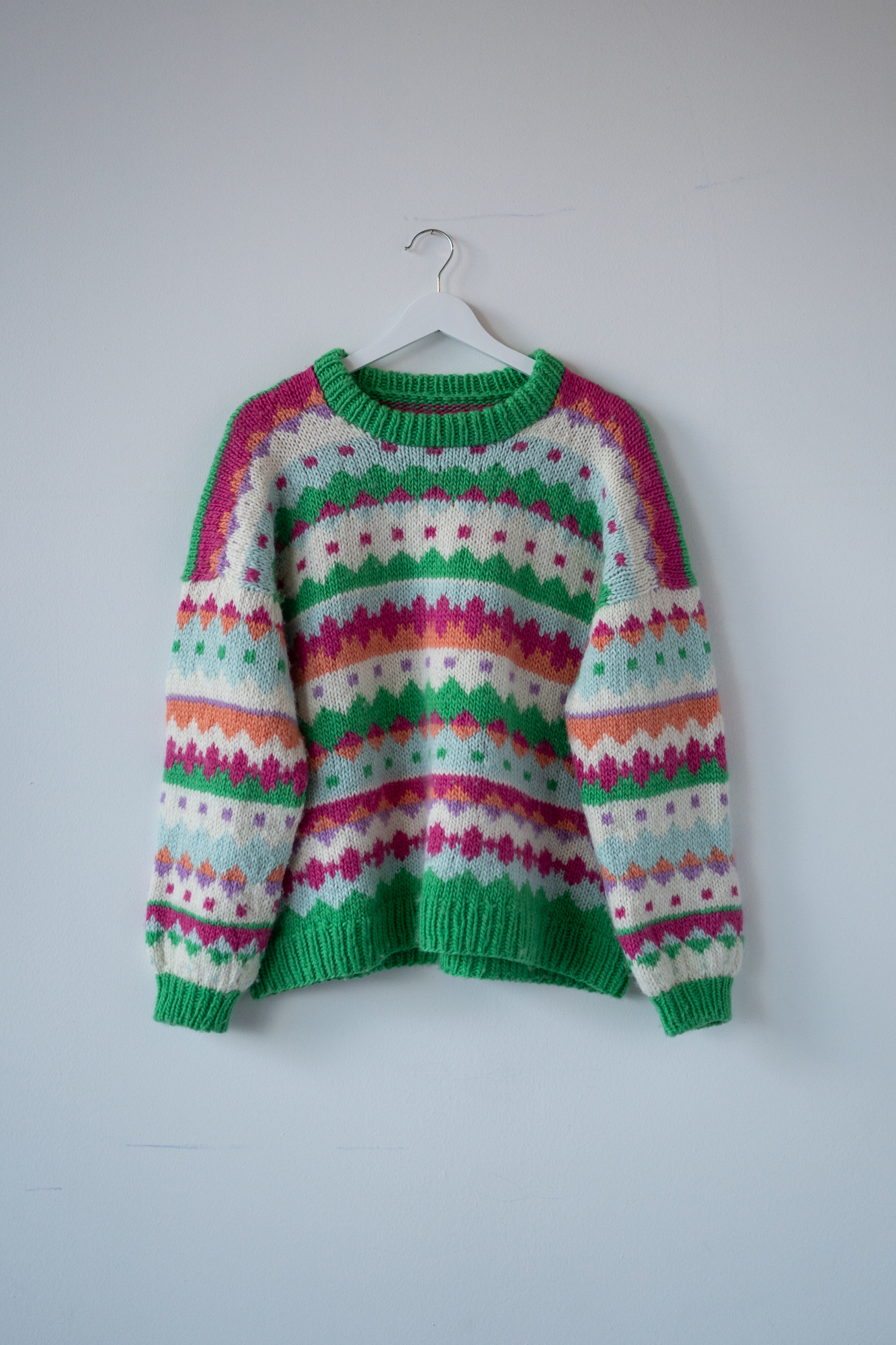 woolsweater women pattern colorful hiking sweater