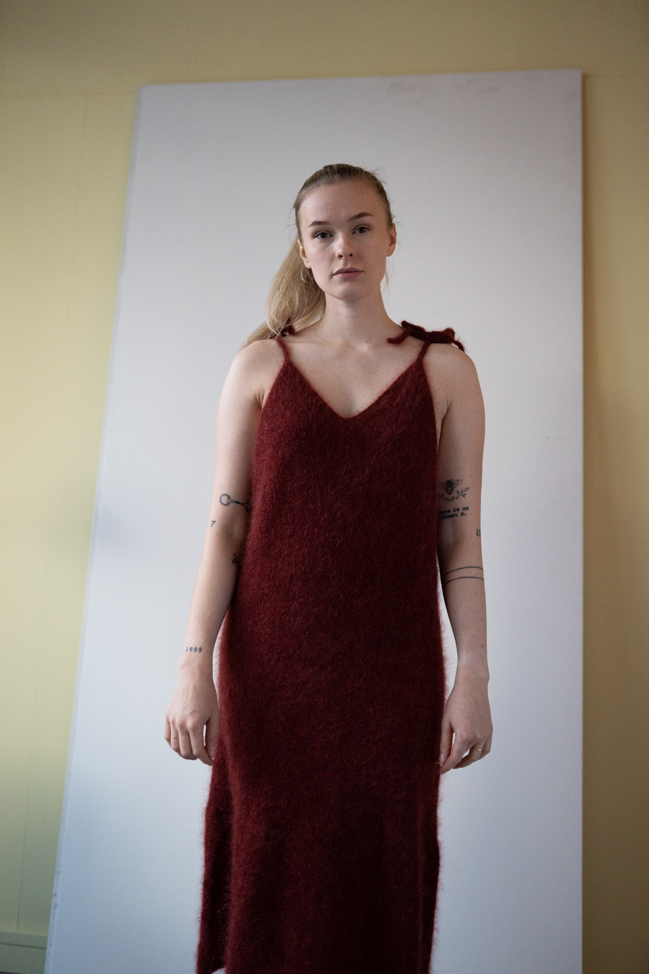 knitted dress women pattern long dress mohair