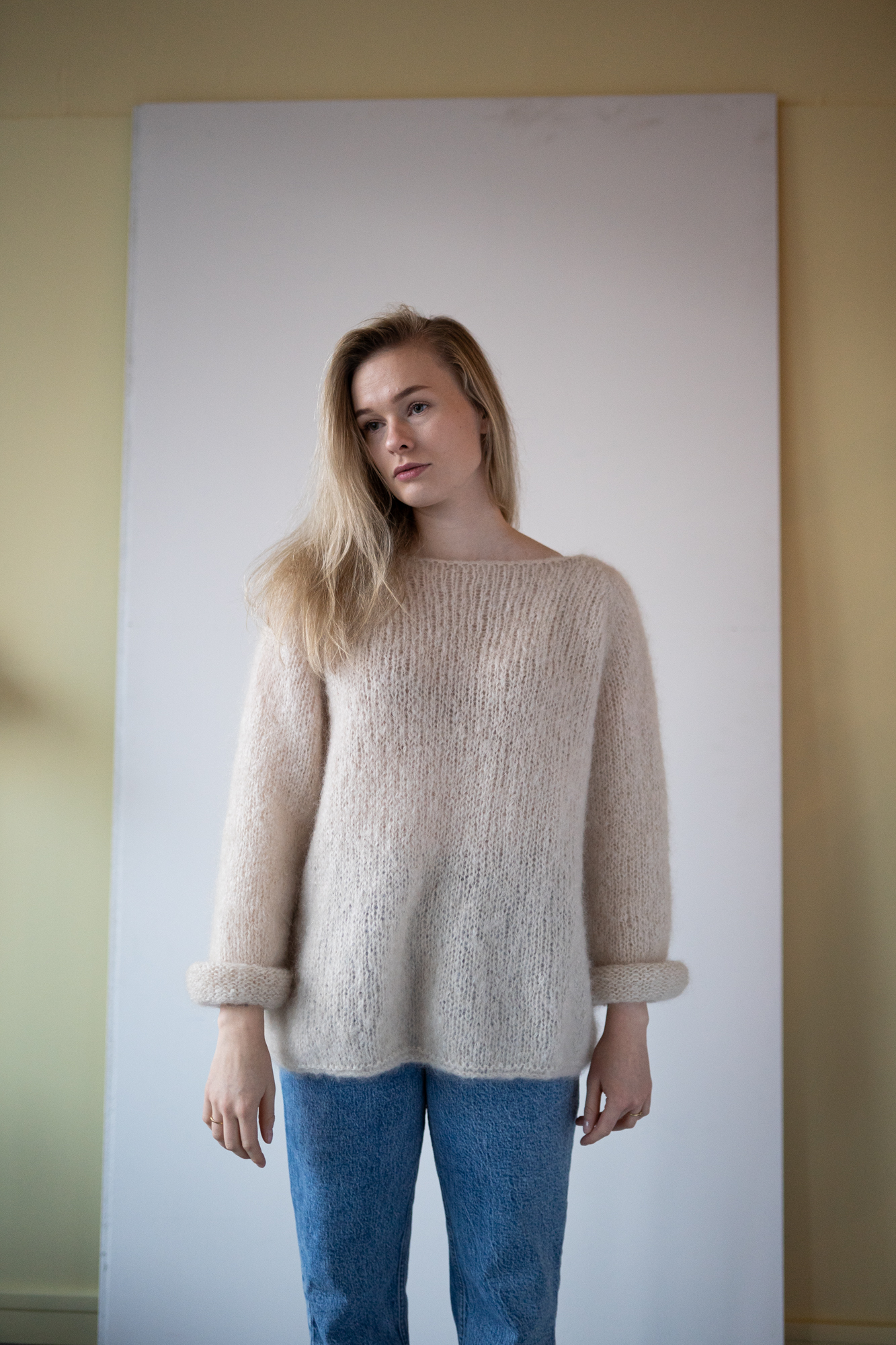 Fluffy basic sweater women