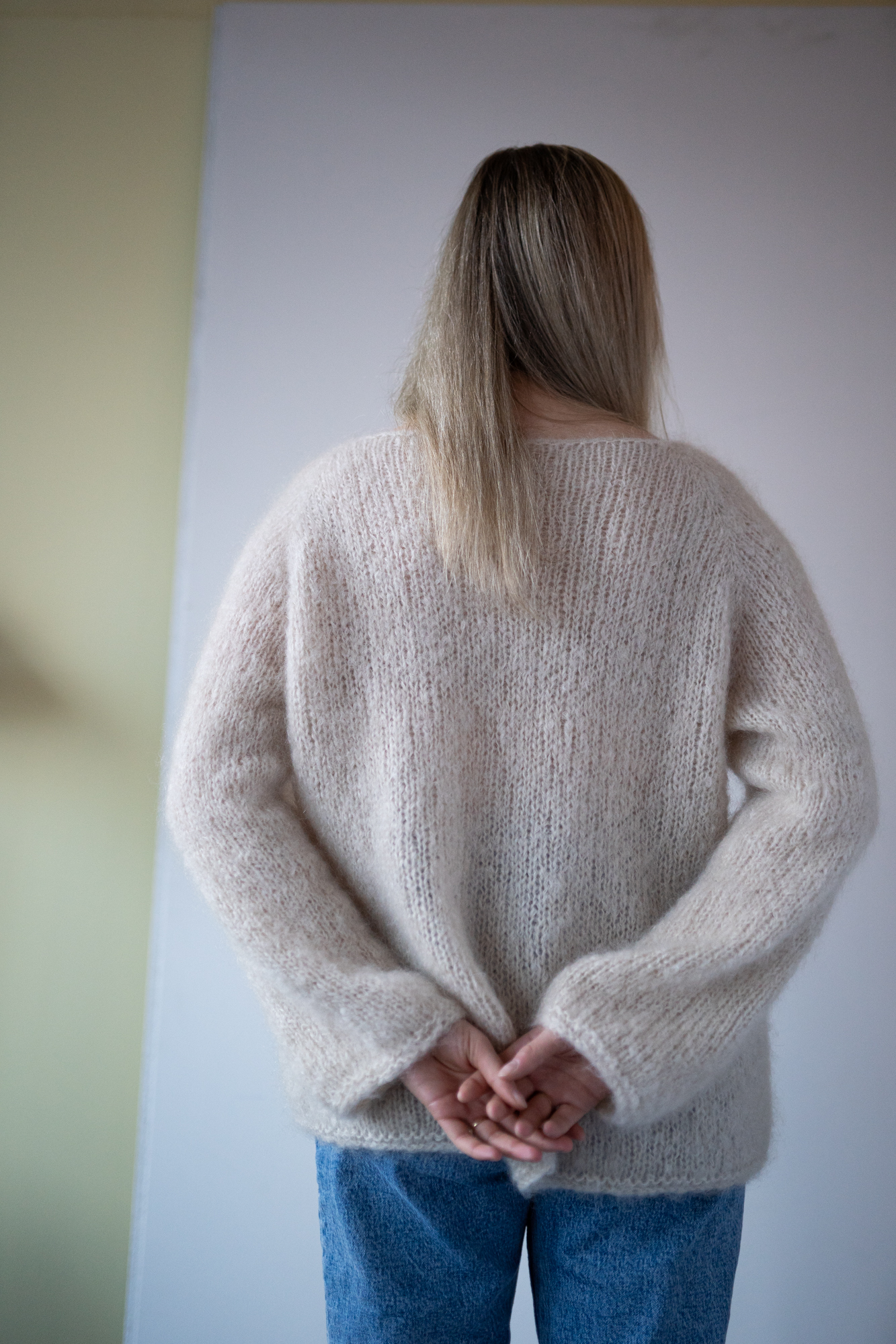 Soft and fluffy oversized knitted sweater