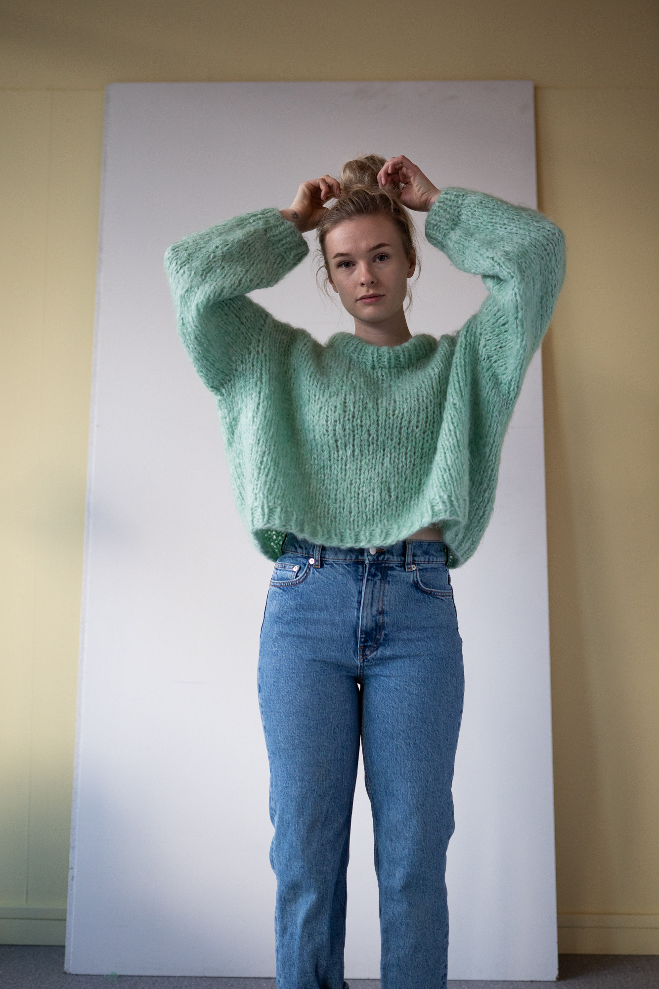 Chunky sweater fluff mohair knitting pattern