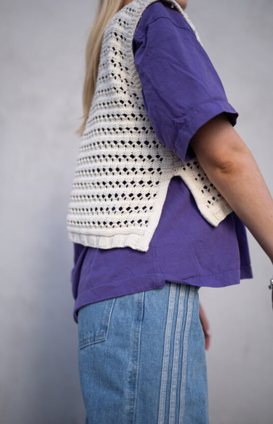 bomull strikkeoppskrift kul topp