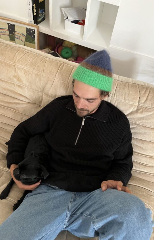 Flora hat solid color yarn package